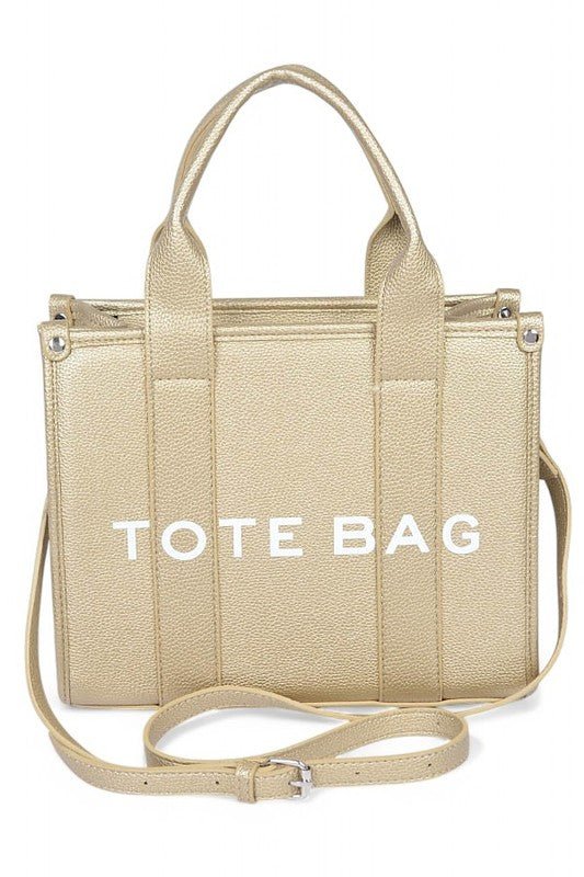 Faux Leather Small Fashion Tote Bag - Blu Lotus Boutique