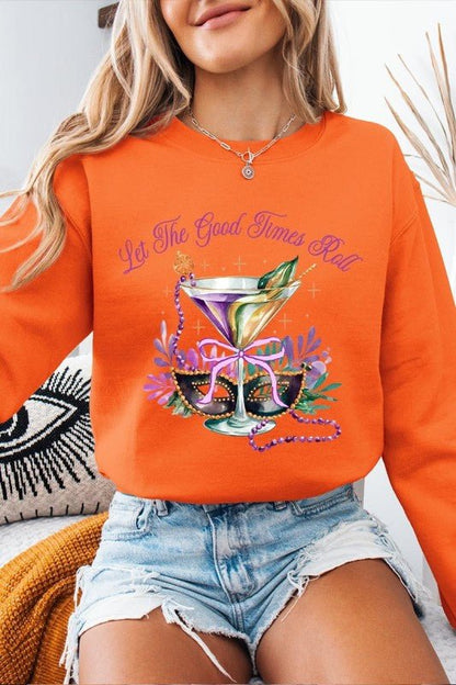Festive Mardi Gras Graphic Sweatshirt - Blu Lotus Boutique