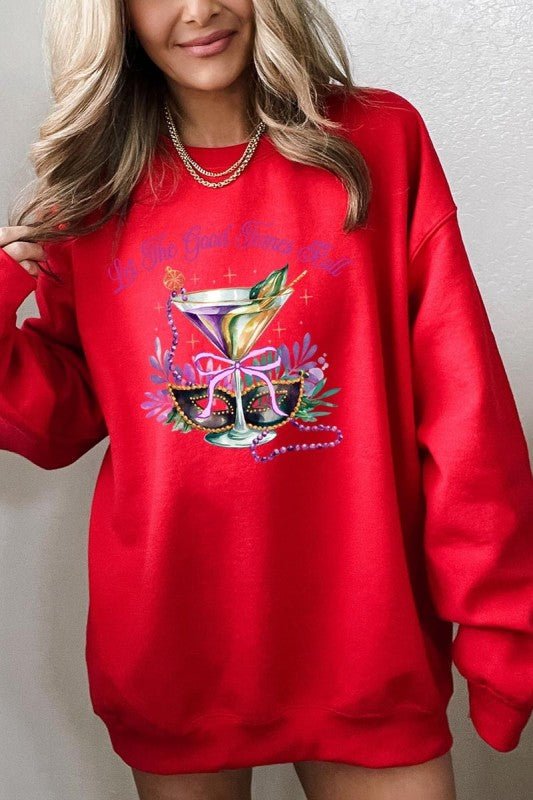 Festive Mardi Gras Graphic Sweatshirt - Blu Lotus Boutique