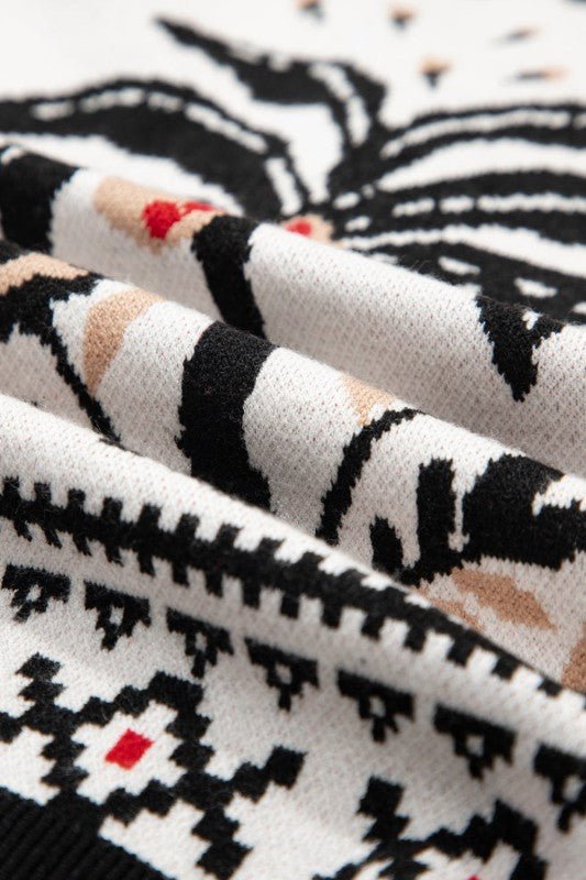 Floral Knit Button - Front V - Neck Cardigan - Blu Lotus Boutique