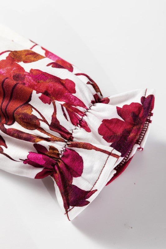 Floral Patchwork Long Sleeve Top - Blu Lotus Boutique