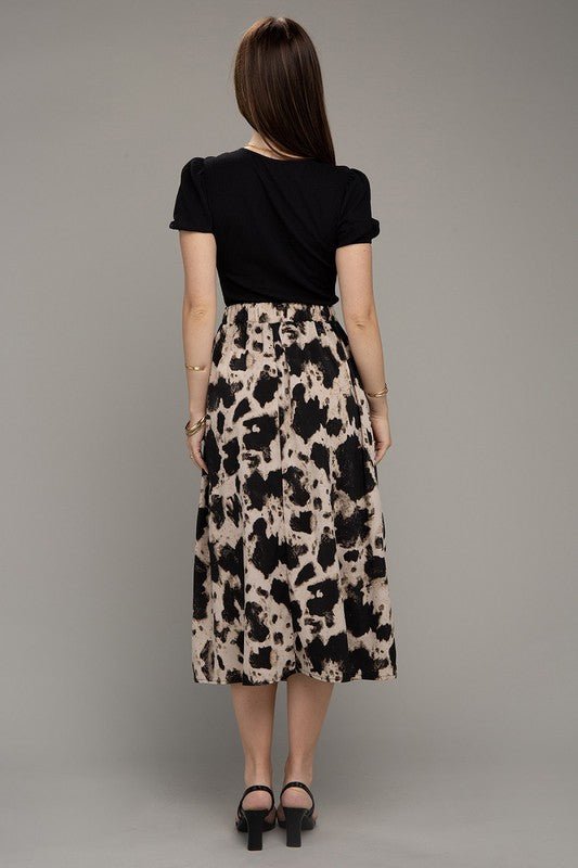 Floral Print Slit Skirt - Blu Lotus Boutique