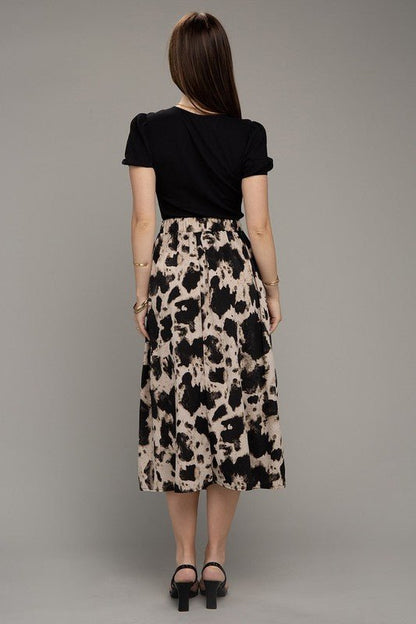 Floral Print Slit Skirt - Blu Lotus Boutique