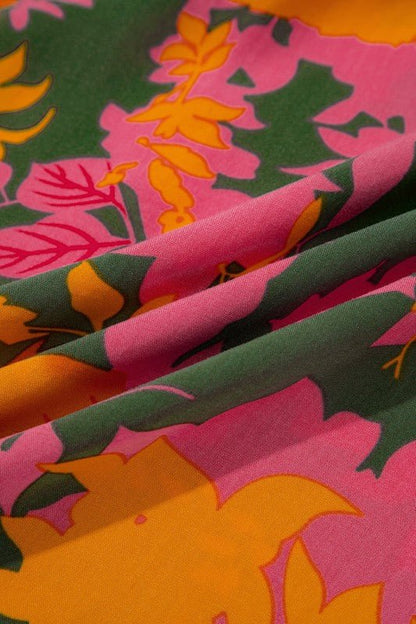 Floral Puff Sleeve Smocked Ruffle Maxi Dress - Blu Lotus Boutique