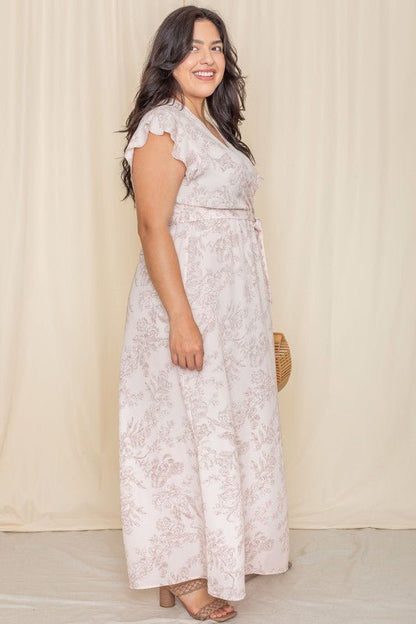 Floral Surplice Sash Sundress no lining - Blu Lotus Boutique