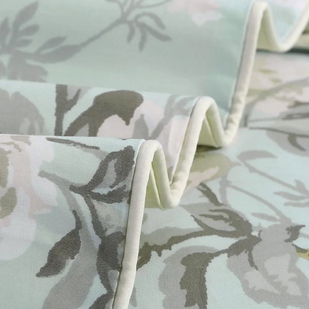 French Country Garden Floral Duvet Cover Set with Asian Tapestry Pattern - Blu Lotus Boutique