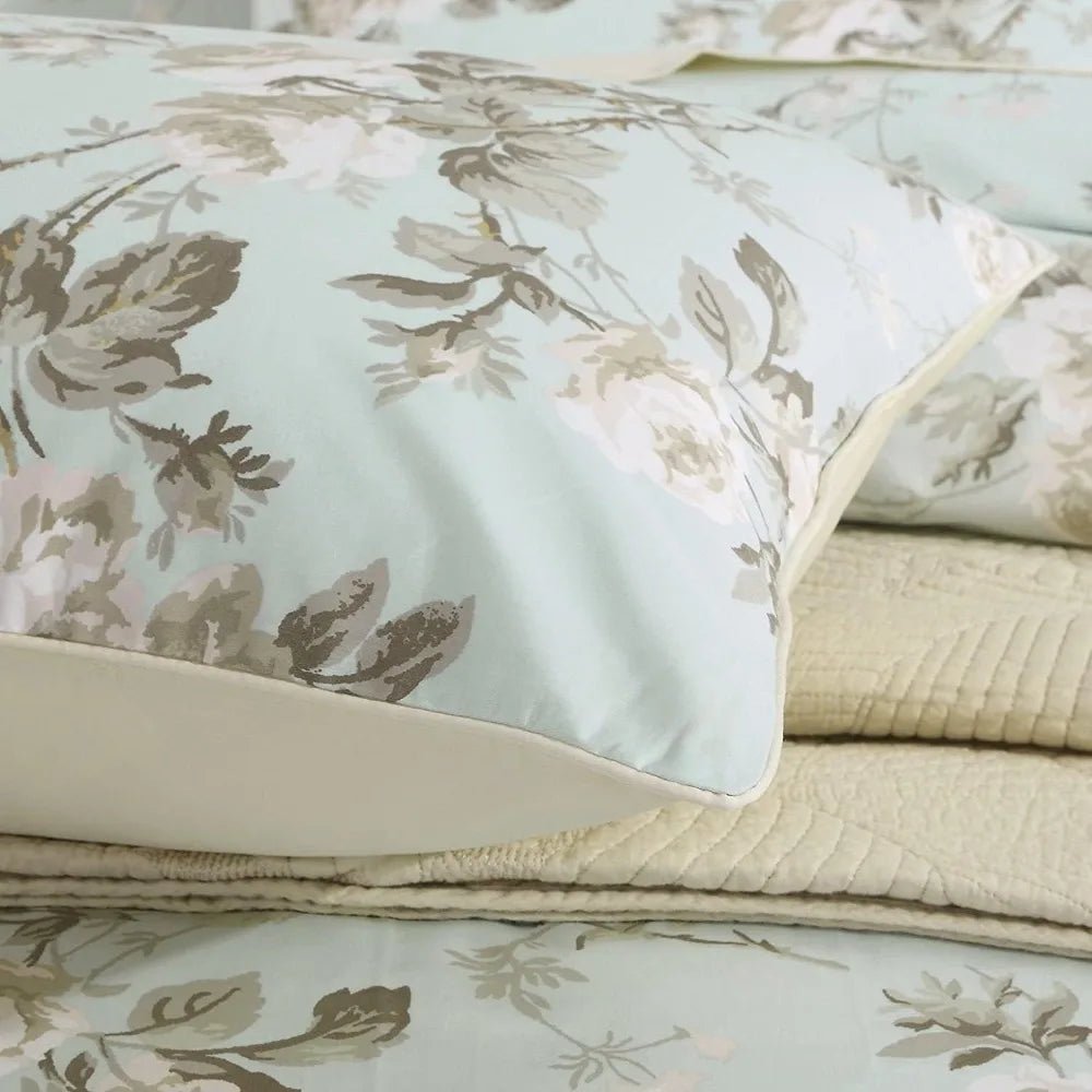 French Country Garden Floral Duvet Cover Set with Asian Tapestry Pattern - Blu Lotus Boutique