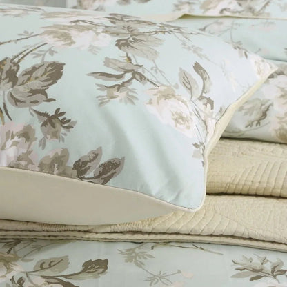 French Country Garden Floral Duvet Cover Set with Asian Tapestry Pattern - Blu Lotus Boutique