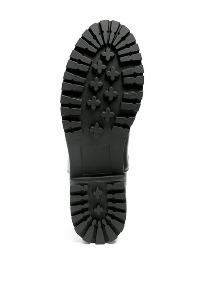 FROTHY BUCKLED ANKLE BOOT WITH CROC DETAIL - Blu Lotus Boutique