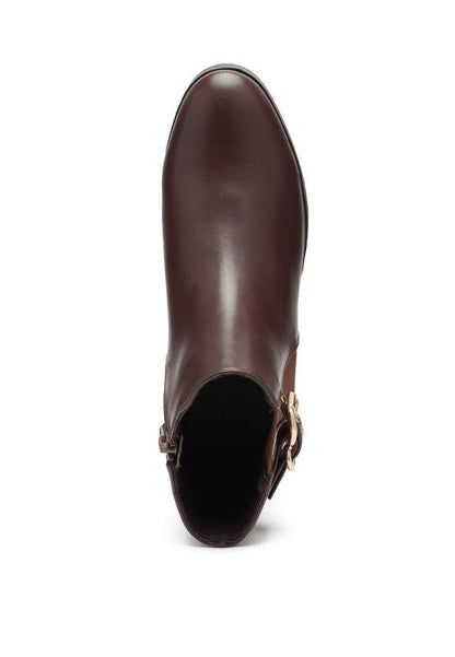 FROTHY BUCKLED ANKLE BOOT WITH CROC DETAIL - Blu Lotus Boutique