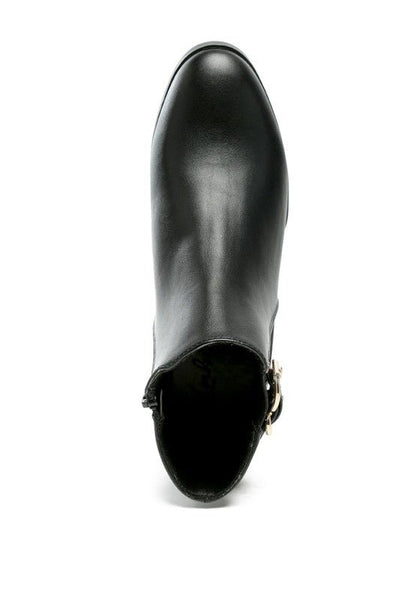 FROTHY BUCKLED ANKLE BOOT WITH CROC DETAIL - Blu Lotus Boutique