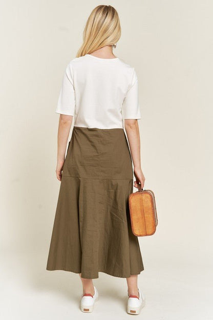 FULL SIZE KNIT MIX DRESS - Blu Lotus Boutique