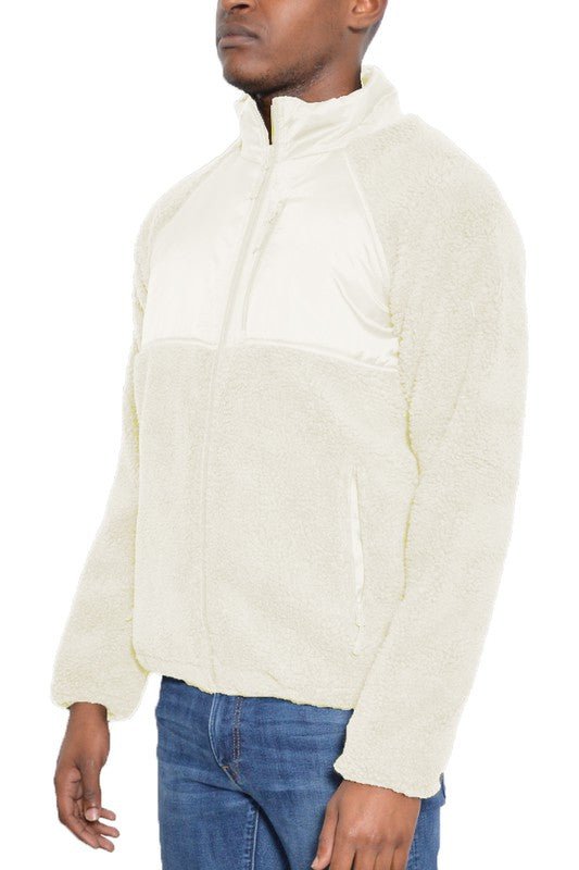FULL ZIP SHERPA FLEECE JACKET - Blu Lotus Boutique