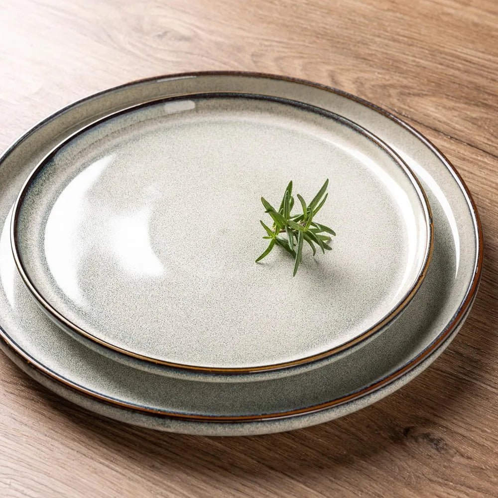 GBHOME Ceramic Dinnerware Sets for 4, 12 Pieces Stoneware Plates and Bowls Sets, Reactive Glaze Dishes - Scratch Resistant, Dishw - Blu Lotus Boutique