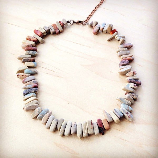 Genuine Aqua Terra Collar Necklace w/ Small Slab - Blu Lotus Boutique