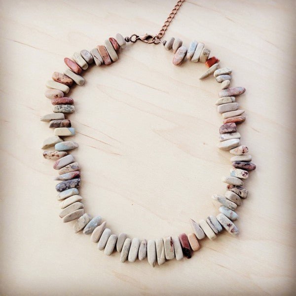 Genuine Aqua Terra Collar Necklace w/ Small Slab - Blu Lotus Boutique