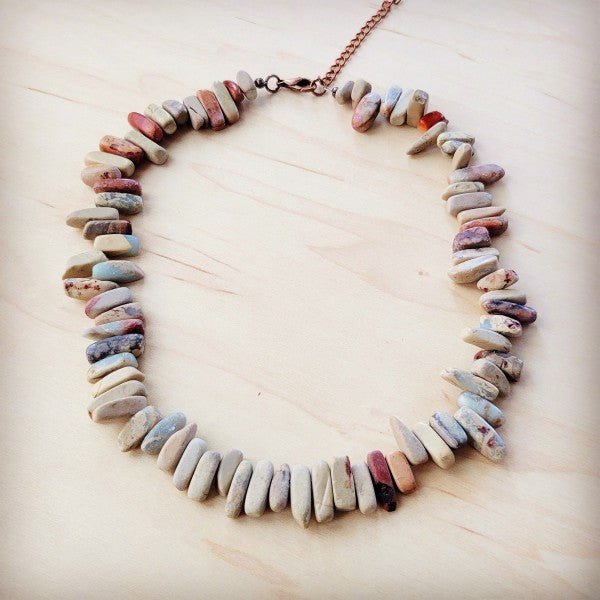 Genuine Aqua Terra Collar Necklace w/ Small Slab - Blu Lotus Boutique