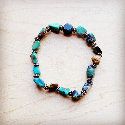 Genuine HuBei Natural Turq Beaded w/ Copper - Blu Lotus Boutique