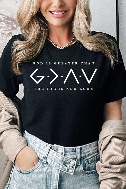 God is Greater Than High And Lows Graphic Tee - Blu Lotus Boutique