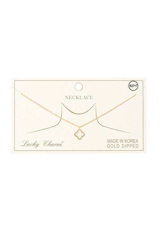 Gold Dipped Clover Pendant Necklace - Blu Lotus Boutique