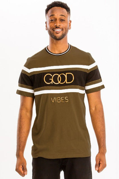 Good Vibes 3D Design Print Gold Foil - Blu Lotus Boutique