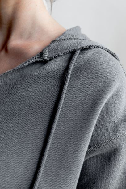 Grey Raw Edges Cropped Hoodie and Bottom Sets - Blu Lotus Boutique