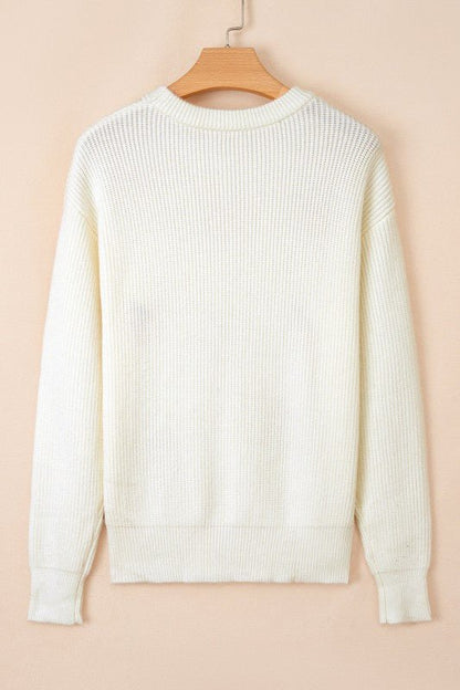 Halloween Pumpkin Embroidered Ribbed Thanksgiving - Blu Lotus Boutique