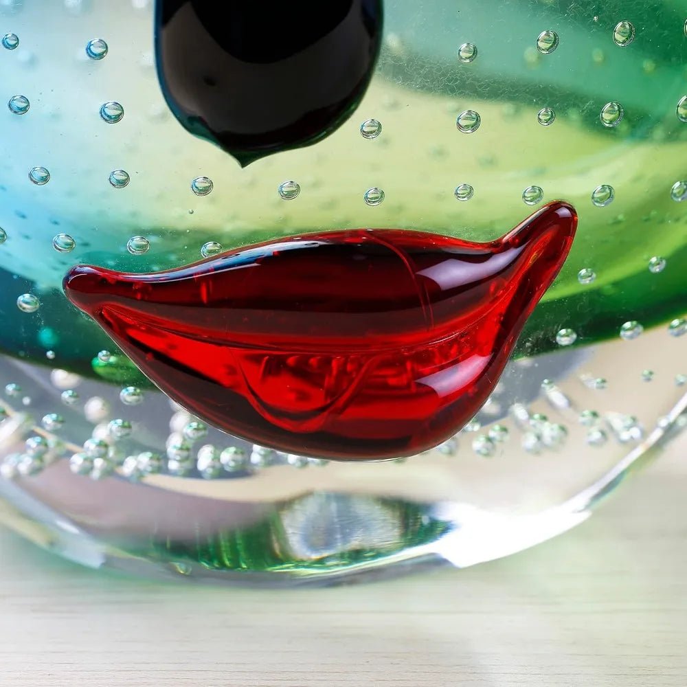 Handcrafted Multicolor Murano - Style Face Art Glass Vase - Blu Lotus Boutique
