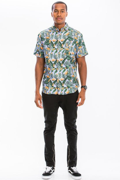 HAWAIIAN BUTTON DOWN SHIRT - Blu Lotus Boutique