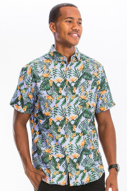 HAWAIIAN BUTTON DOWN SHIRT - Blu Lotus Boutique