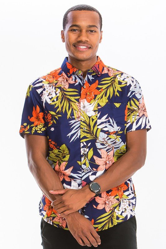 HAWAIIAN BUTTON DOWN SHIRT - Blu Lotus Boutique