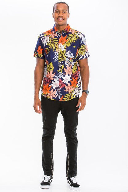 HAWAIIAN BUTTON DOWN SHIRT - Blu Lotus Boutique