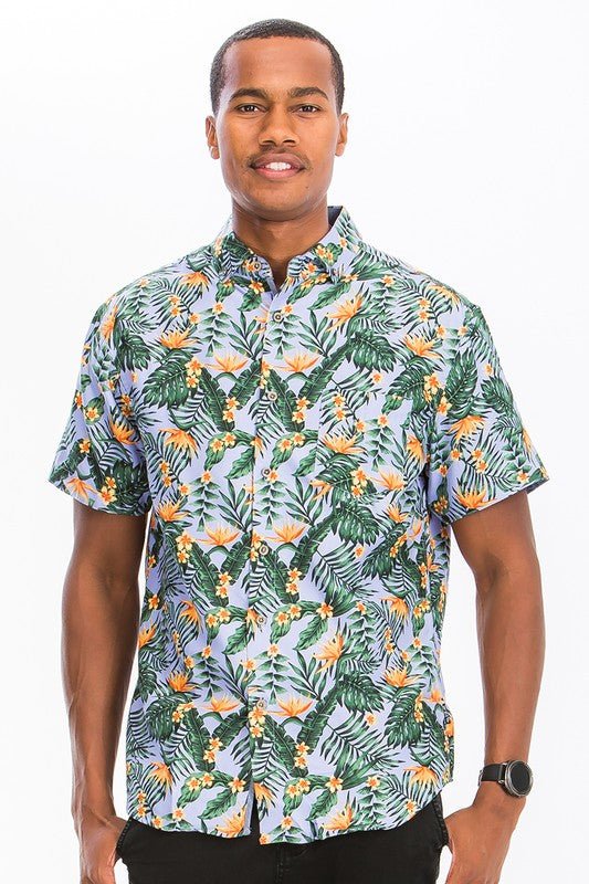 HAWAIIAN BUTTON DOWN SHIRT - Blu Lotus Boutique