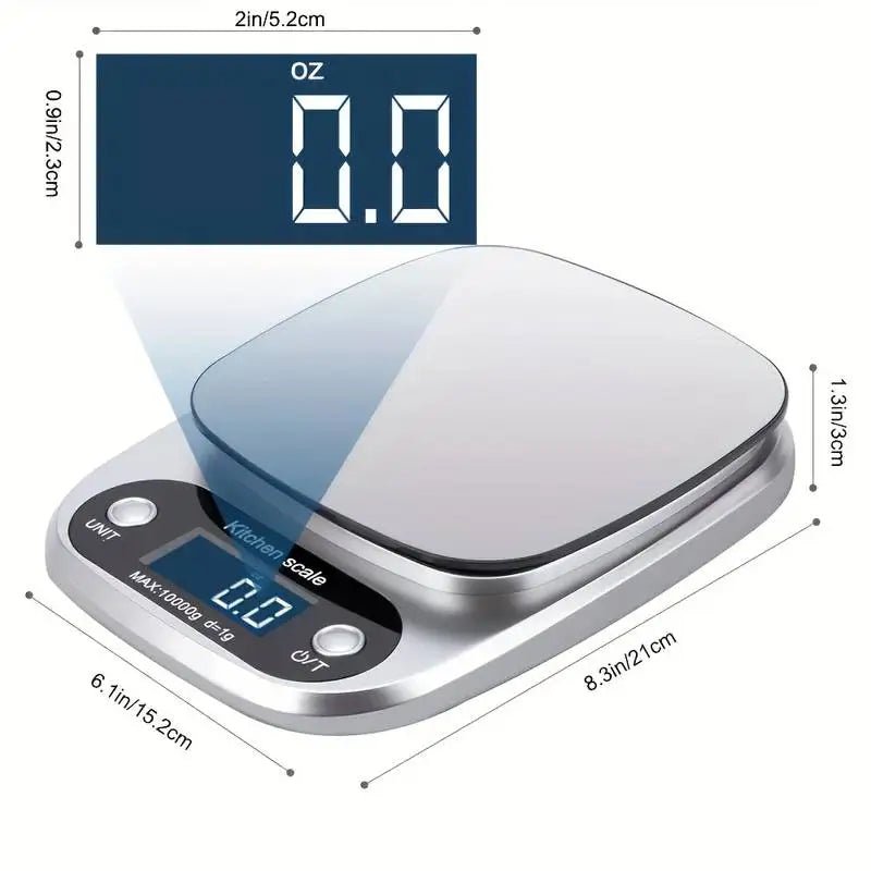 High Precision Kitchen Scale 10kg Electronic Jewelry Food Baking Scale Multifunction Measuring Tool Gram Scale Lcd Display - Blu Lotus Boutique