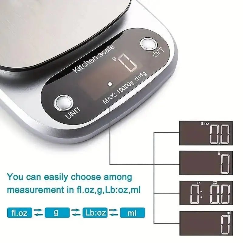 High Precision Kitchen Scale 10kg Electronic Jewelry Food Baking Scale Multifunction Measuring Tool Gram Scale Lcd Display - Blu Lotus Boutique
