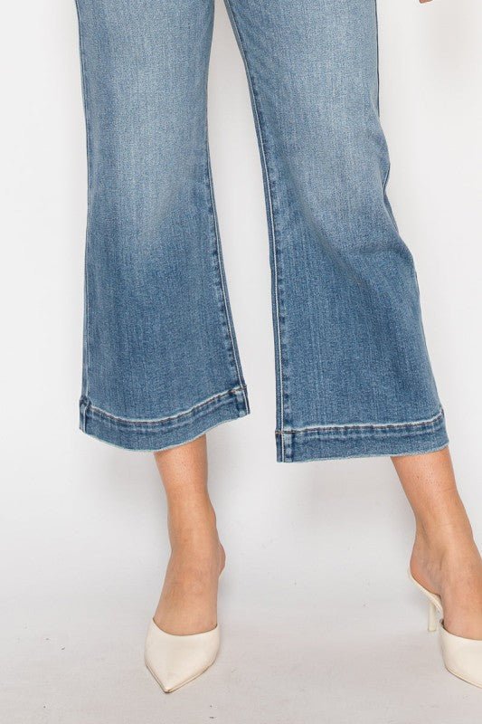 High Rise Crop Palazzo Tummy Control - Blu Lotus Boutique