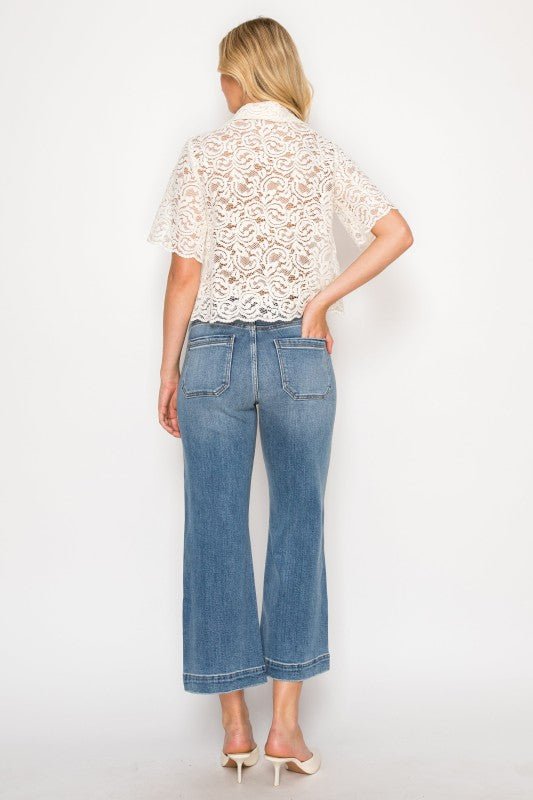 High Rise Crop Palazzo Tummy Control - Blu Lotus Boutique