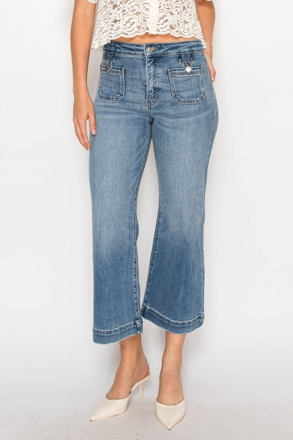 High Rise Crop Palazzo Tummy Control - Blu Lotus Boutique