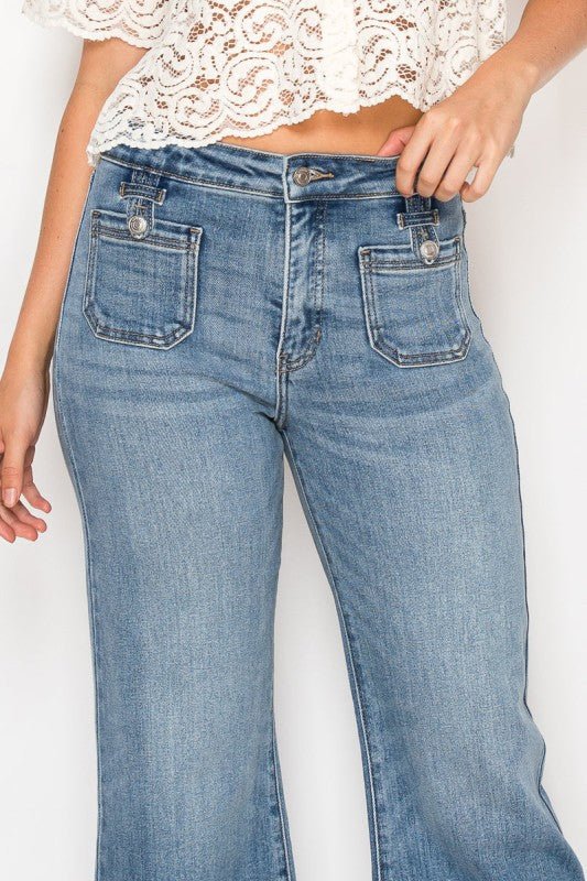 High Rise Crop Palazzo Tummy Control - Blu Lotus Boutique