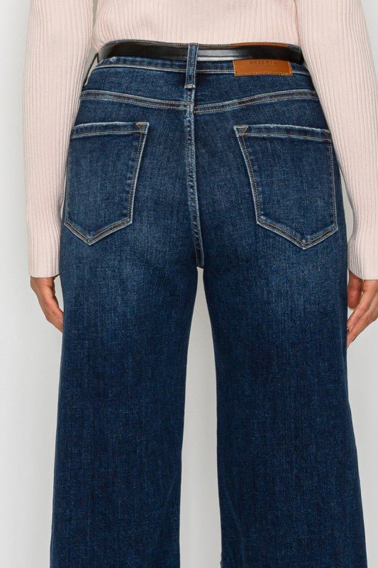 HIGH RISE CROPPED PALAZZO JEANS - Blu Lotus Boutique