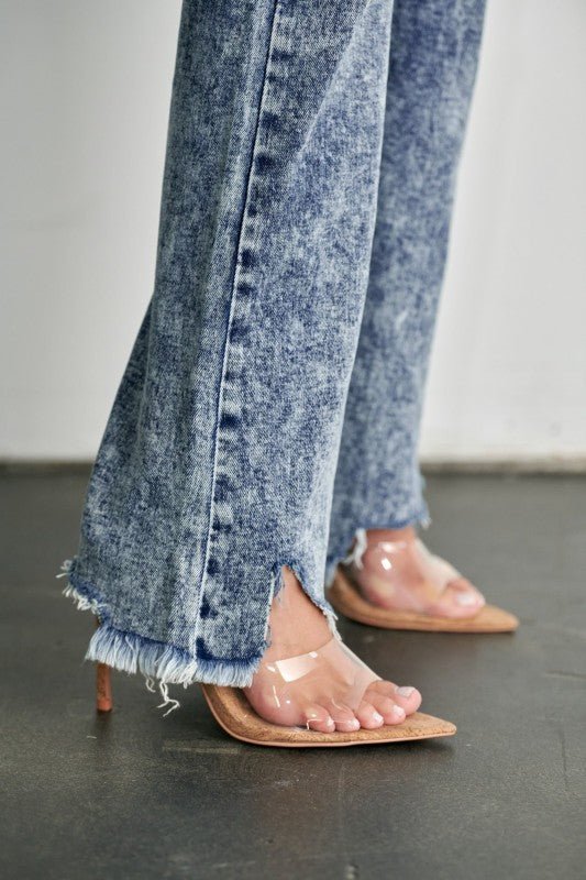 High Rise Stretch Flare Jeans - Blu Lotus Boutique