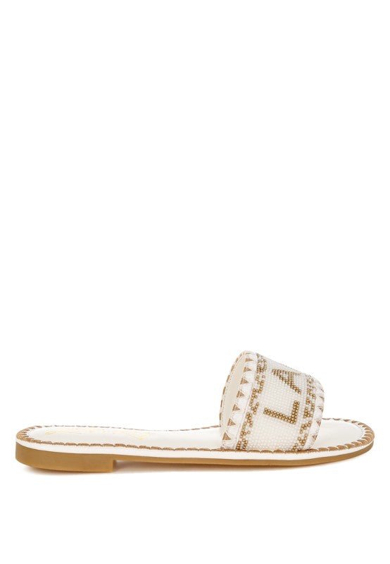 Hot Hub Beaded Lake Como Flat Slip Ons - Blu Lotus Boutique