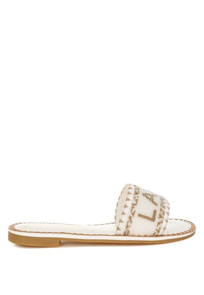 Hot Hub Beaded Lake Como Flat Slip Ons - Blu Lotus Boutique