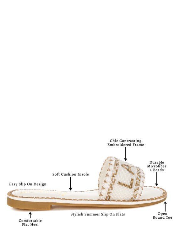 Hot Hub Beaded Lake Como Flat Slip Ons - Blu Lotus Boutique