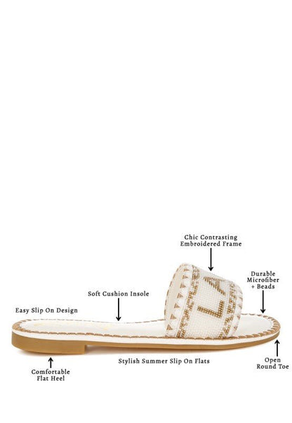 Hot Hub Beaded Lake Como Flat Slip Ons - Blu Lotus Boutique