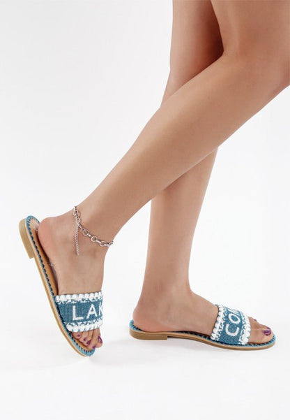 Hot Hub Beaded Lake Como Flat Slip Ons - Blu Lotus Boutique
