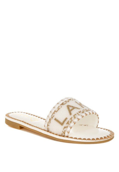 Hot Hub Beaded Lake Como Flat Slip Ons - Blu Lotus Boutique