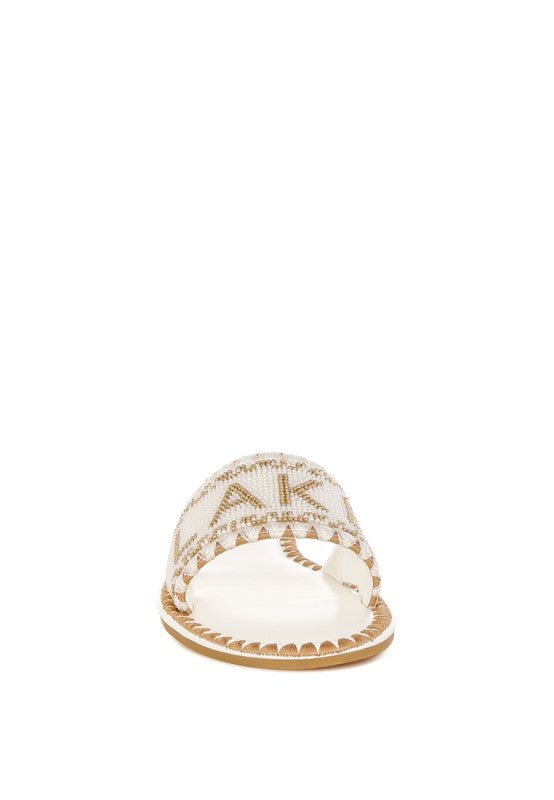 Hot Hub Beaded Lake Como Flat Slip Ons - Blu Lotus Boutique