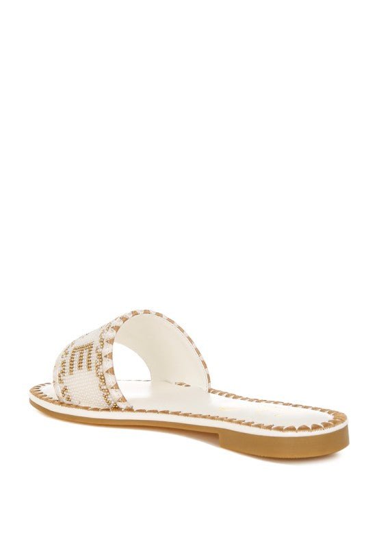 Hot Hub Beaded Lake Como Flat Slip Ons - Blu Lotus Boutique