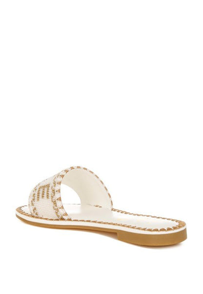 Hot Hub Beaded Lake Como Flat Slip Ons - Blu Lotus Boutique